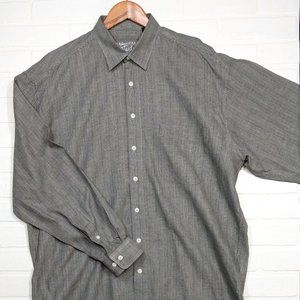 Jack Lipson Studio men's grey & black pattern long sleeve button shirt